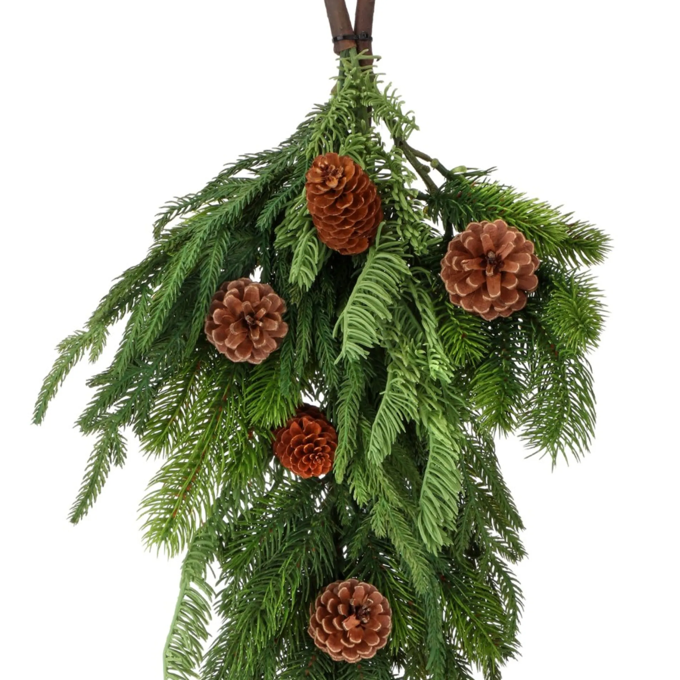 27" Norfolk Spruce And Juniper Artificial Christmas Teardrop Swag, Unlit