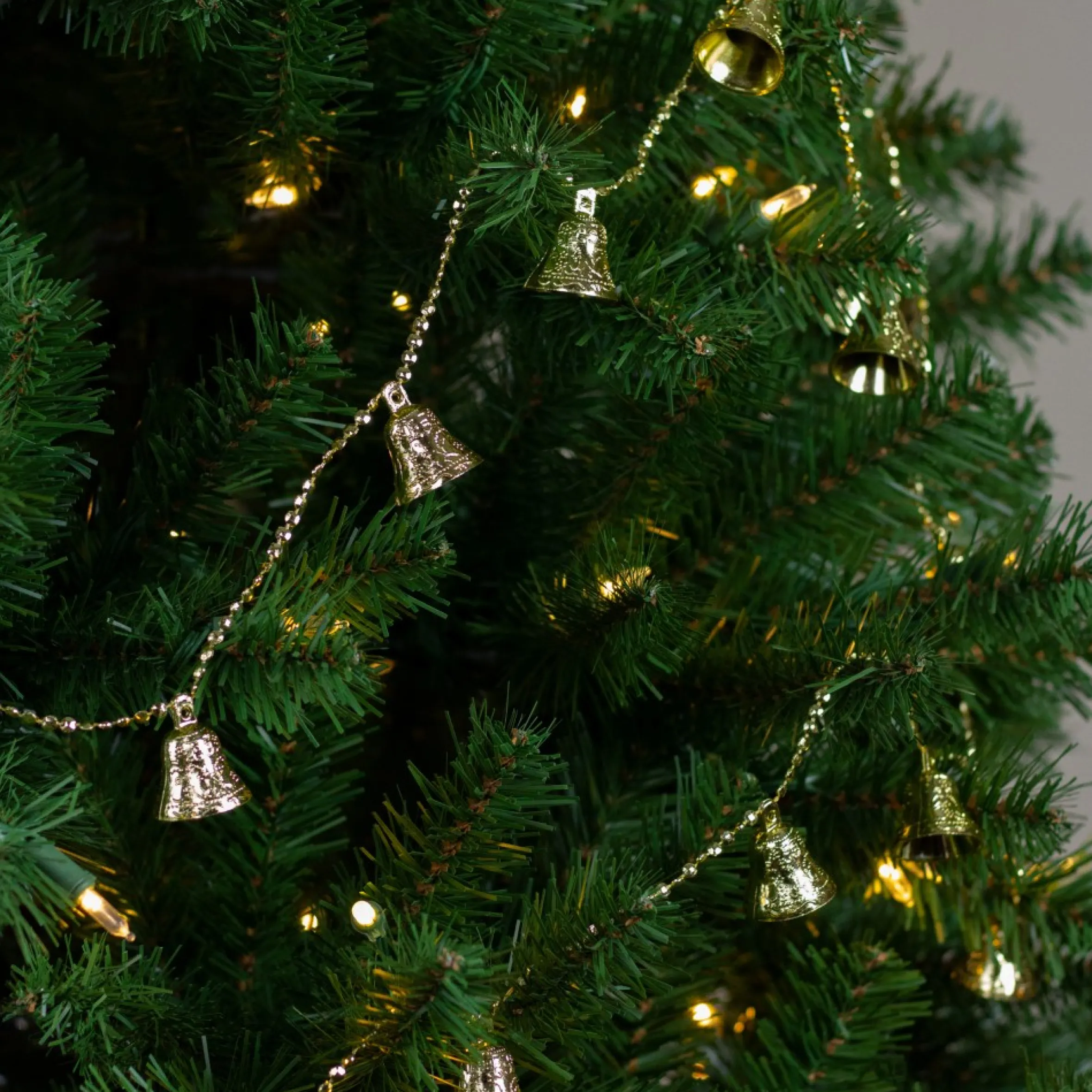 9' Northlight Shiny Gold Bell Beaded Artificial Christmas Garland Set - Unlit