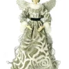 19" Olive Green Glittered Angel Christmas Tree Topper