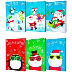 Pack Of 6 Assorted Medium Christmas Holiday Gift Boxes