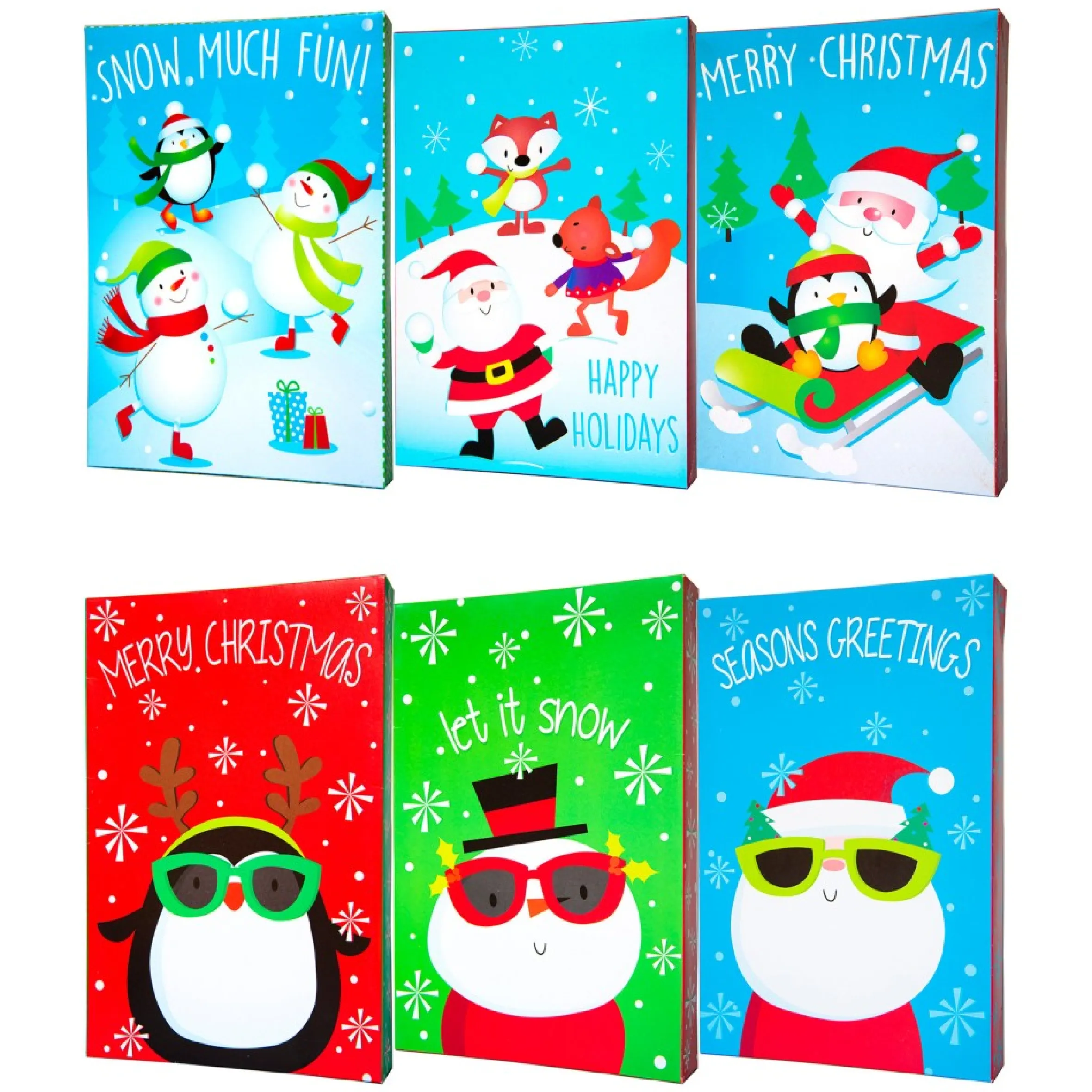 Pack Of 6 Assorted Medium Christmas Holiday Gift Boxes