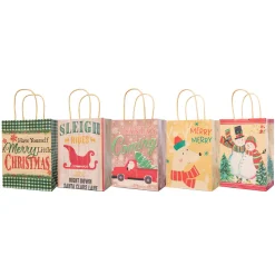 Pack Of 15 Assorted Medium Christmas Gift Bags With Handle
