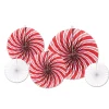 Pack Of 60 Assorted Red And White Peppermint Accordion Fans Christmas Decorations