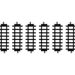 Pack Of 12 Black Replacement Train Set Track Pieces 10"
