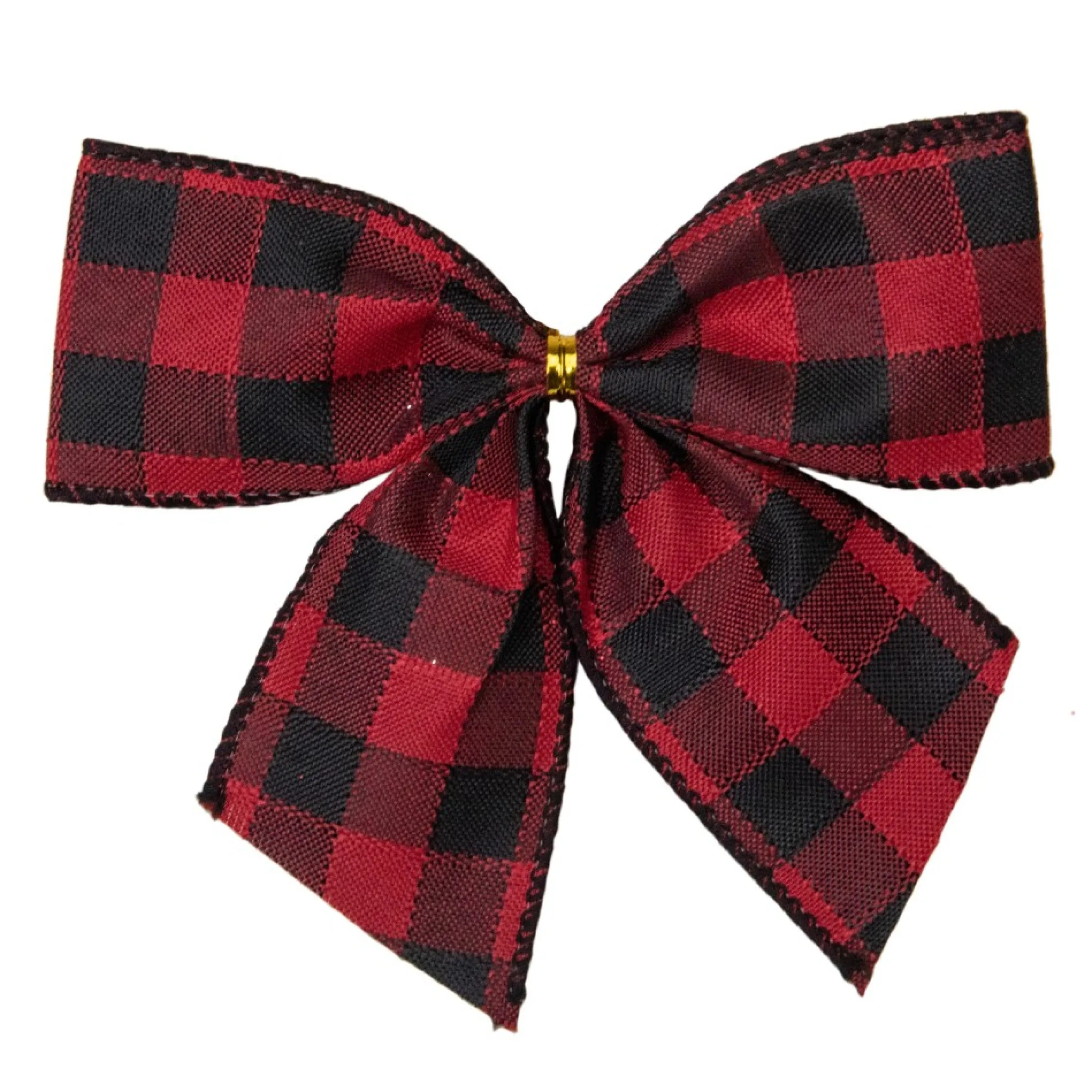 Pack Of 6 Buffalo Plaid And Burlap 2 Loop Christmas Bow Decorations 5.5"