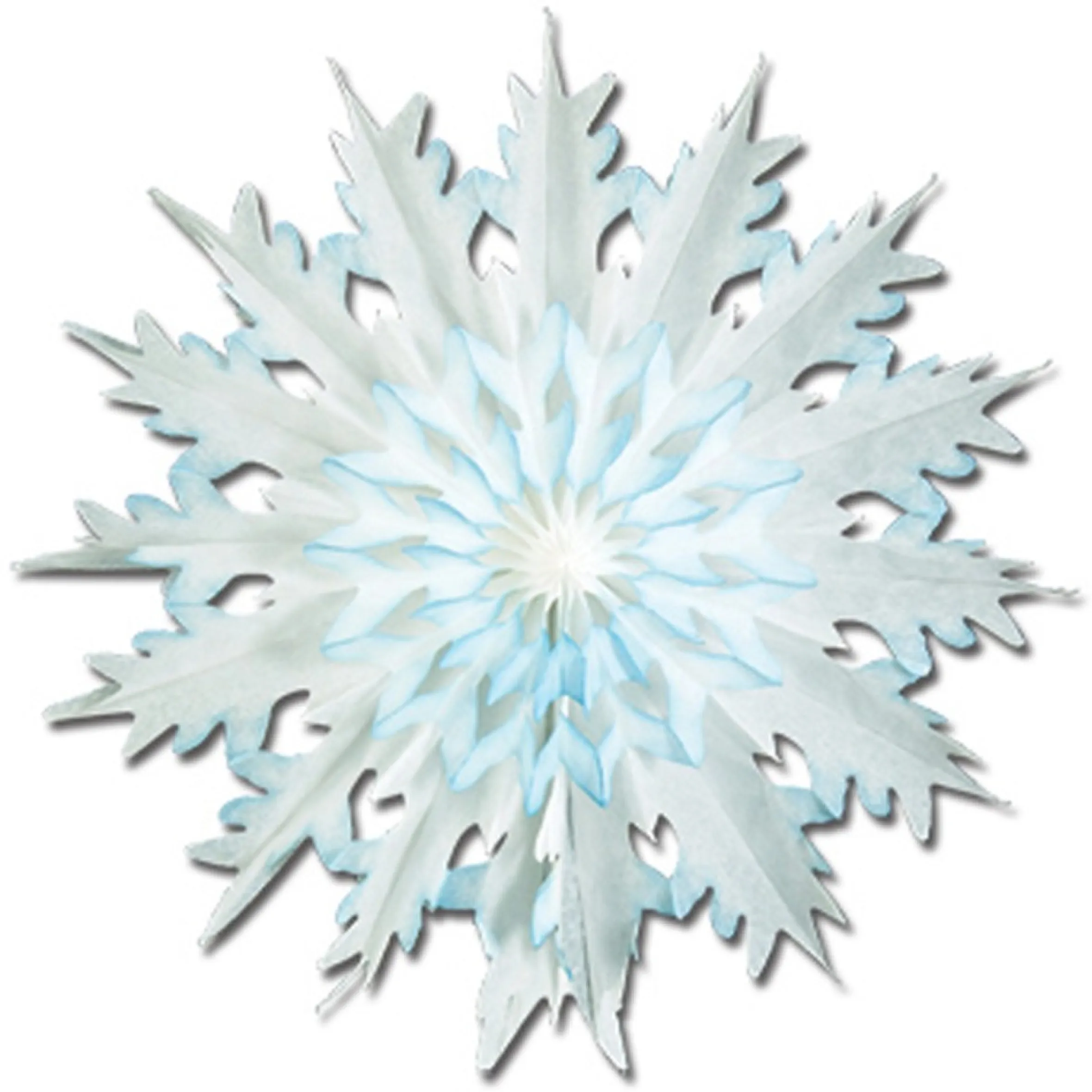 Pack Of 12 Christmas Winter White And Blue Dip-Dyed Snowflake 17"