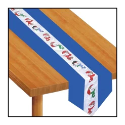 Pack Of 6 Cobalt Blue And White Snowman Disposable Banquet Christmas Table Runners 6'