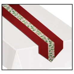 Pack Of 6 Holly And Berries Disposable Banquet Christmas Table Runners 6'
