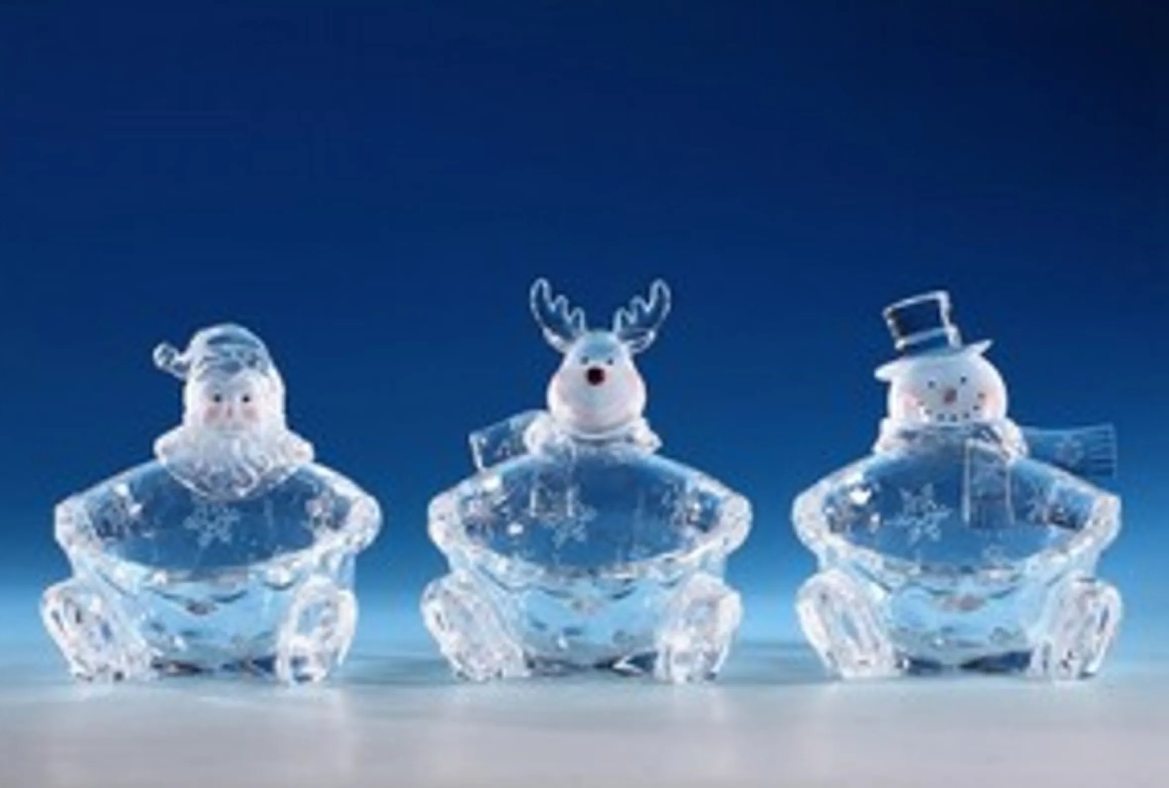 Pack Of 6 Icy Crystal Decorative Christmas Candy Bowls 6"