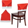 Pack Of 12 Red And White Christmas Santa Hat Chair Slip Covers 19" X 25"