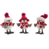 Pack Of 12 Red And White Winter Bird Decoration 6"