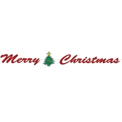 Pack Of 12 Red "Merry Christmas" Glittery Foil Streamer Banner With Christmas Tree 6'