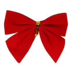 Pack Of 14 Red Mini Velveteen Christmas Bow Decorations 3"