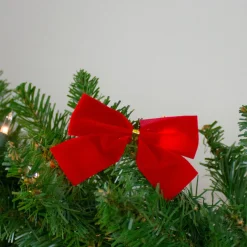 Pack Of 14 Red Mini Velveteen Christmas Bow Decorations 3"