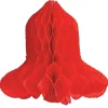 Pack Of 12 Red Tissue Bell Hanging Christmas Decorations 20"