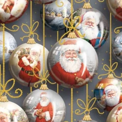 Pack Of 60 Santa Baubles 3-Ply Lunch Napkins 6.5"