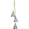 Pack Of 2 Silver Colored 3 Metal Bells On Rope 14.75"