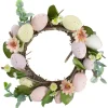 Pastel Easter Egg Mini Spring Easter Wreath, Pink And Yellow 8-Inch