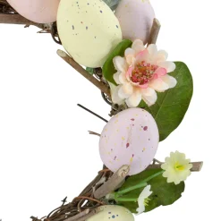 Pastel Easter Egg Mini Spring Easter Wreath, Pink And Yellow 8-Inch