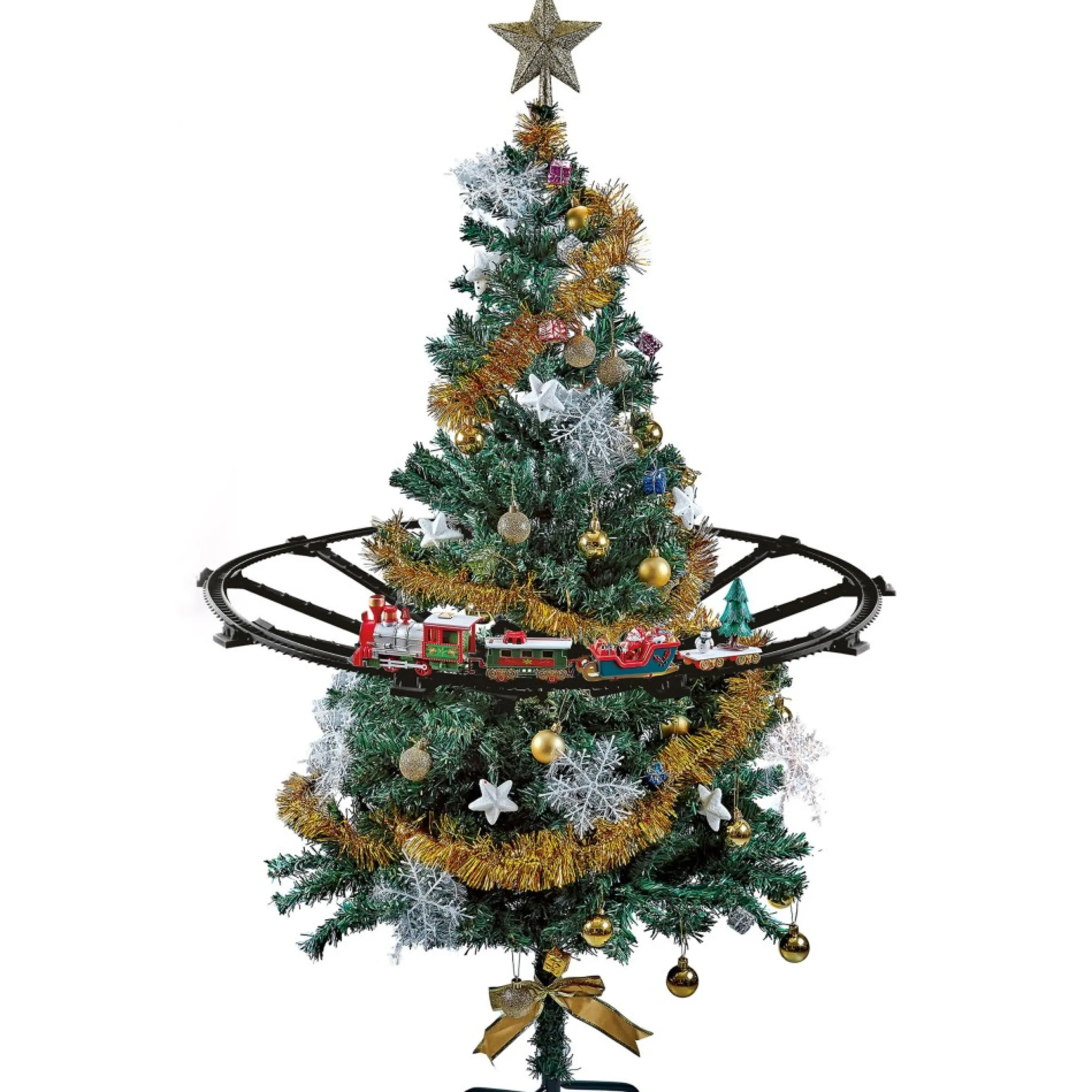 31Pc Battery Operated Lighted And Animated Christmas Tree Train Set With Sound