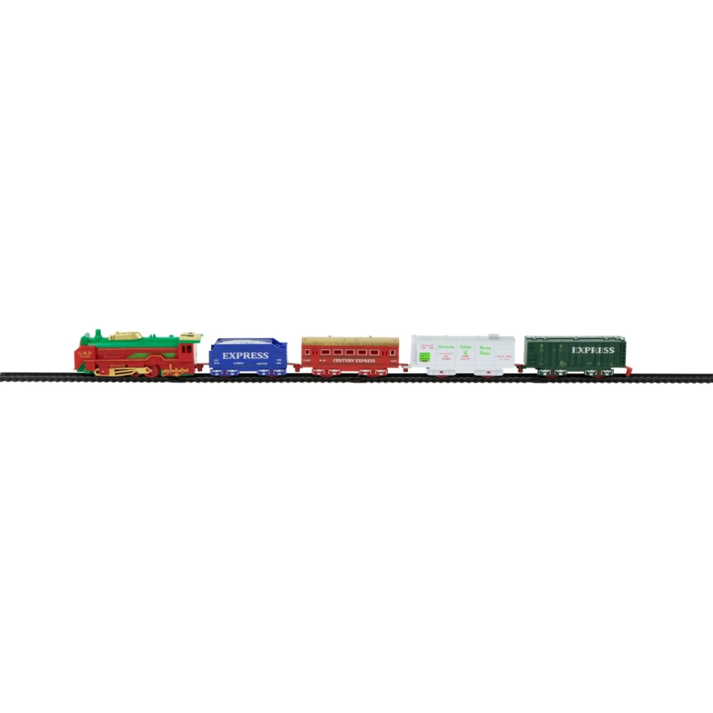 21 Pc Green And Red Battery Operated Lighted And Animated Classic Train Set