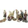 11Pc Ivory And Brown Christmas Religious Nativity Figurine Set 18"
