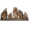 8Pc Orange And Brown Nativity Die Cut Figures With Base Christmas Decoration 24"