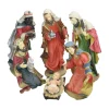 6Pc Red And Green Holy Family Religious Christmas Nativity Statues 19"