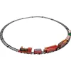 22Pc Red Battery Operated Lighted And Animated Christmas Train Set With Music And Sound