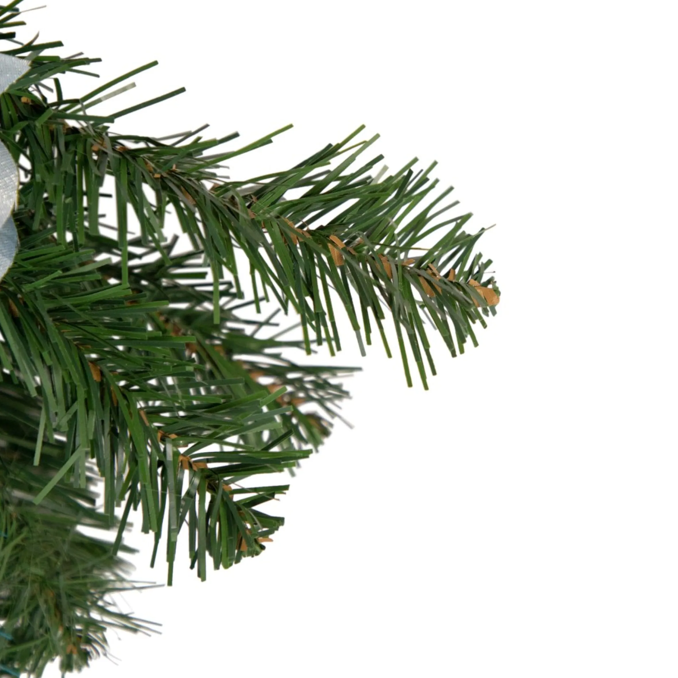22" Peacock Feather And Poinsettia Artificial Christmas Teardrop Swag, Unlit