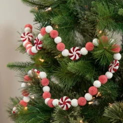 4' Peppermint Candy Beaded Christmas Garland - Unlit