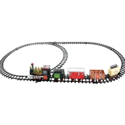 16-Piece Battery Operated Lighted And Animated Continental Express Train Set With Sound