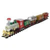 17-Piece Battery Operated Lighted And Animated Christmas Express Train Set With Sound