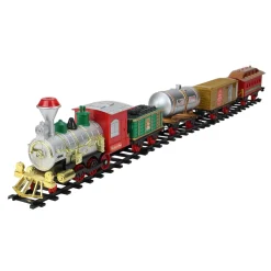 17-Piece Battery Operated Lighted And Animated Christmas Express Train Set With Sound