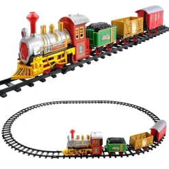 12-Piece Battery Operated Lighted And Animated Christmas Express Train Set With Sound