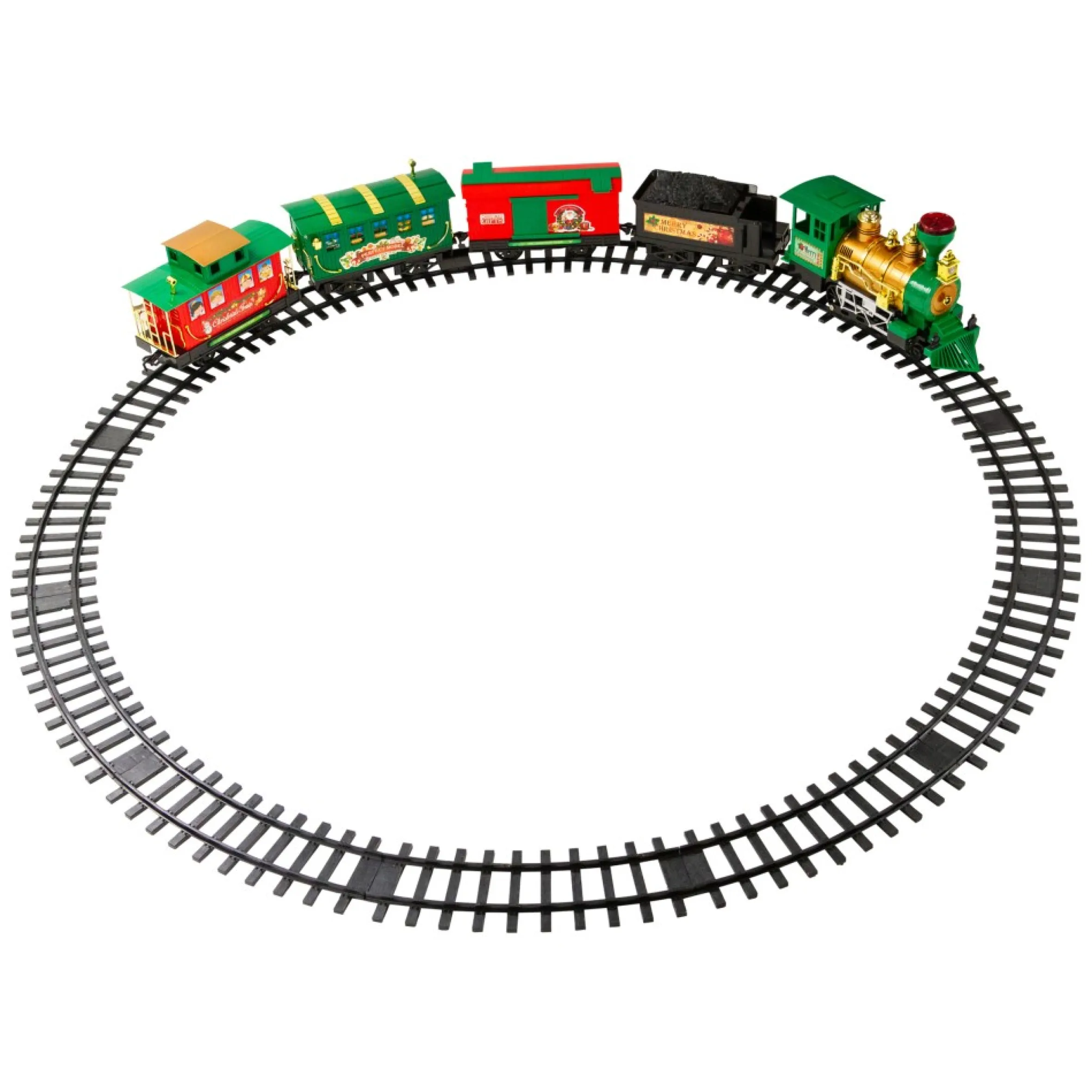 21-Piece Battery Operated Lighted & Animated Christmas Express Train Set With Sound