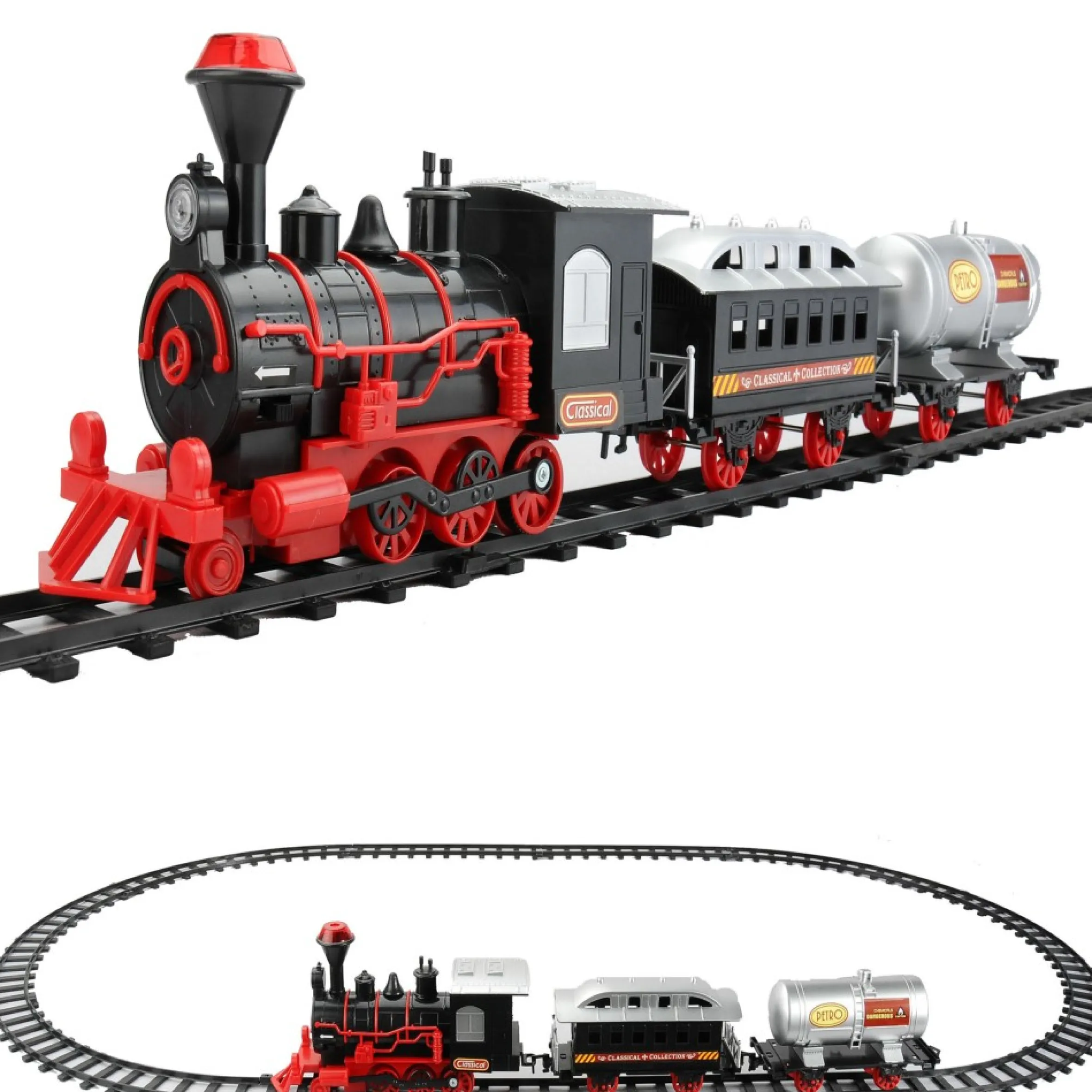 13-Piece Battery Operated Lighted And Animated Christmas Express Train Set With Sound 9.25"