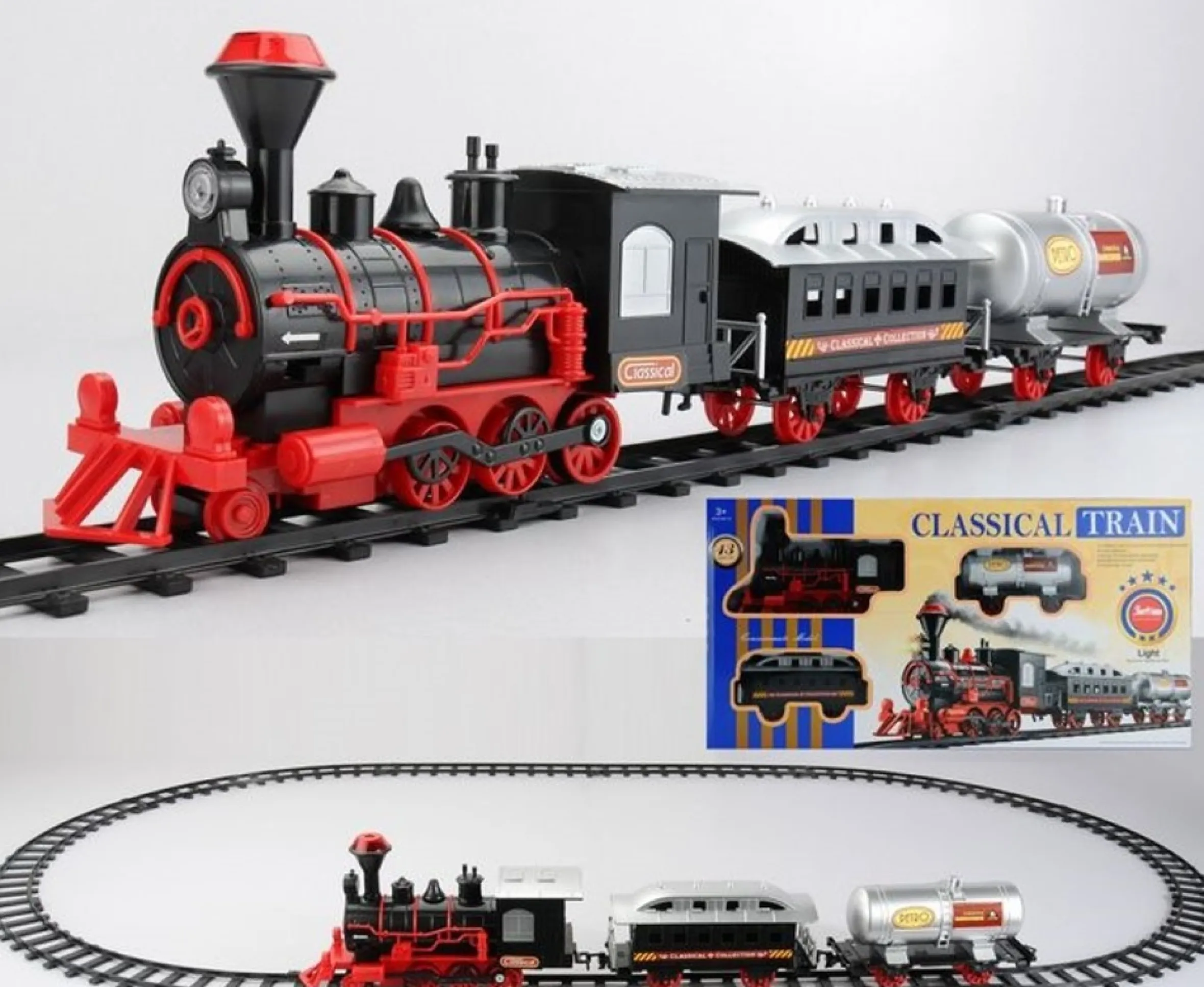 13-Piece Battery Operated Lighted And Animated Christmas Express Train Set With Sound 9.25"