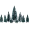 9-Piece Bottle Brush Pine Christmas Village Trees