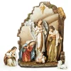 7-Piece Brown Joseph's Studio Nativity With Back Wall Christmas Table Top Decoration 12
