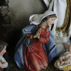 7-Piece Brown Joseph's Studio Nativity With Back Wall Christmas Table Top Decoration 12