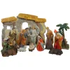 13-Piece Gray Traditional Religious Christmas Nativity Figurine With Stable 23.25"