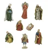 8-Piece Green And Red Jewel Tone Inspirational Religious Christmas Nativity Figurine Set 12.25"