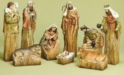 9-Piece Inspirational Religious Driftwood Nativity Scene Christmas Decoration