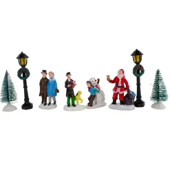 11-Piece Led Lighted Theater And Shops Christmas Village Display Set