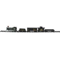 15-Piece Pre-Lit Gray Battery Operated And Animated Classic Train Set With Sound 8.75"