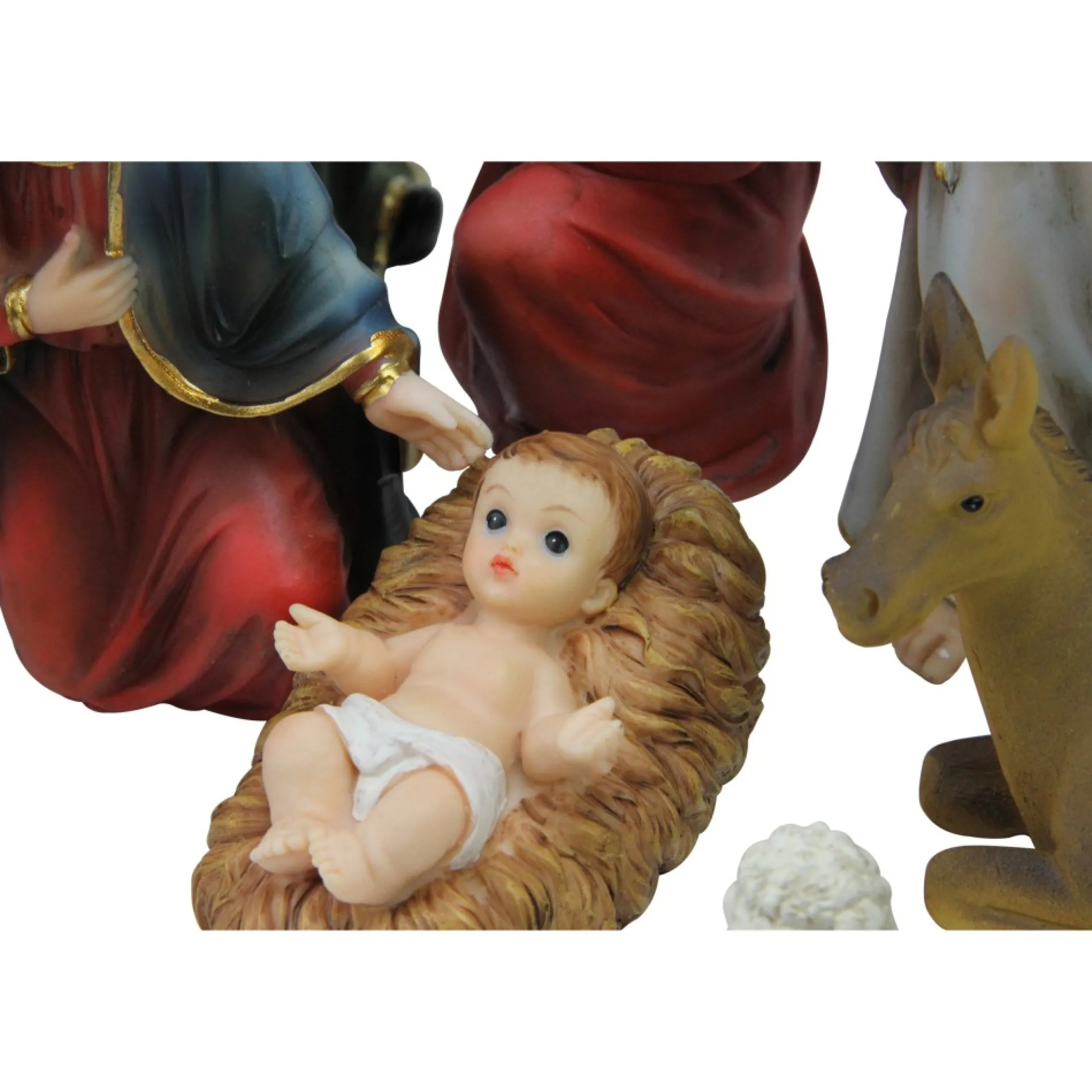 12-Piece Red And Beige Religious Children's First Christmas Nativity Set 8"