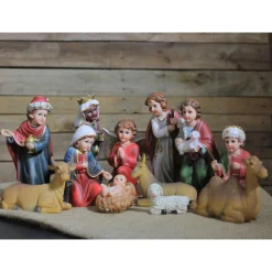 12-Piece Red And Beige Religious Children's First Christmas Nativity Set 8