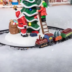9-Piece Red Battery Operated Animated Christmas Train Set