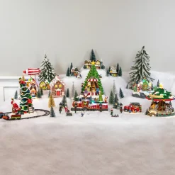 9-Piece Red Battery Operated Animated Christmas Train Set